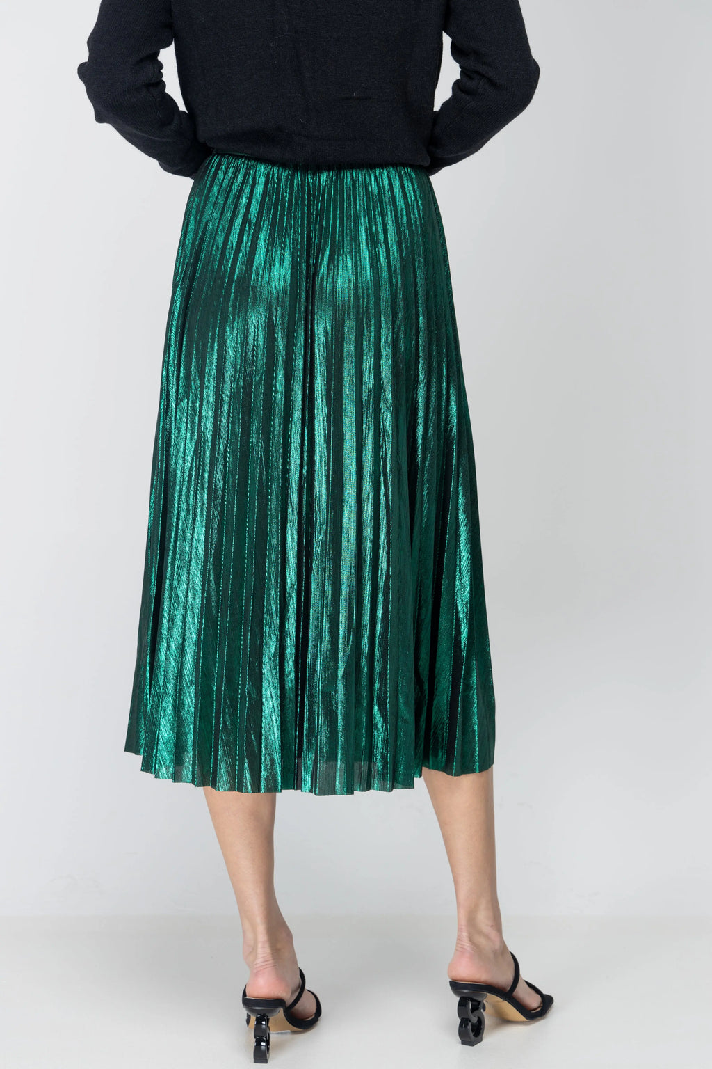 Hotline Bling Metallic Plated Midi Skirt Bezza