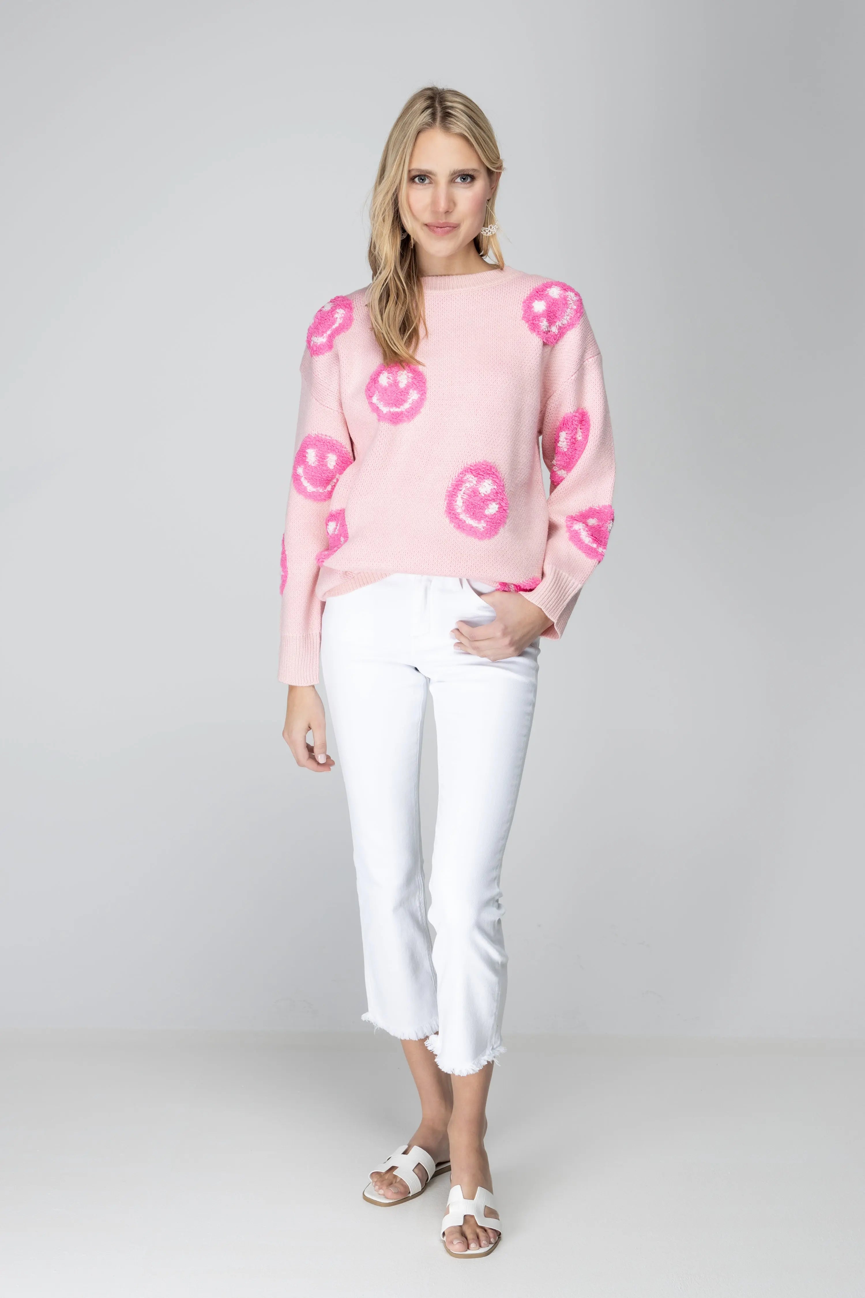 Cuteness Overloaded Pink Happy Face Sweater Katydid