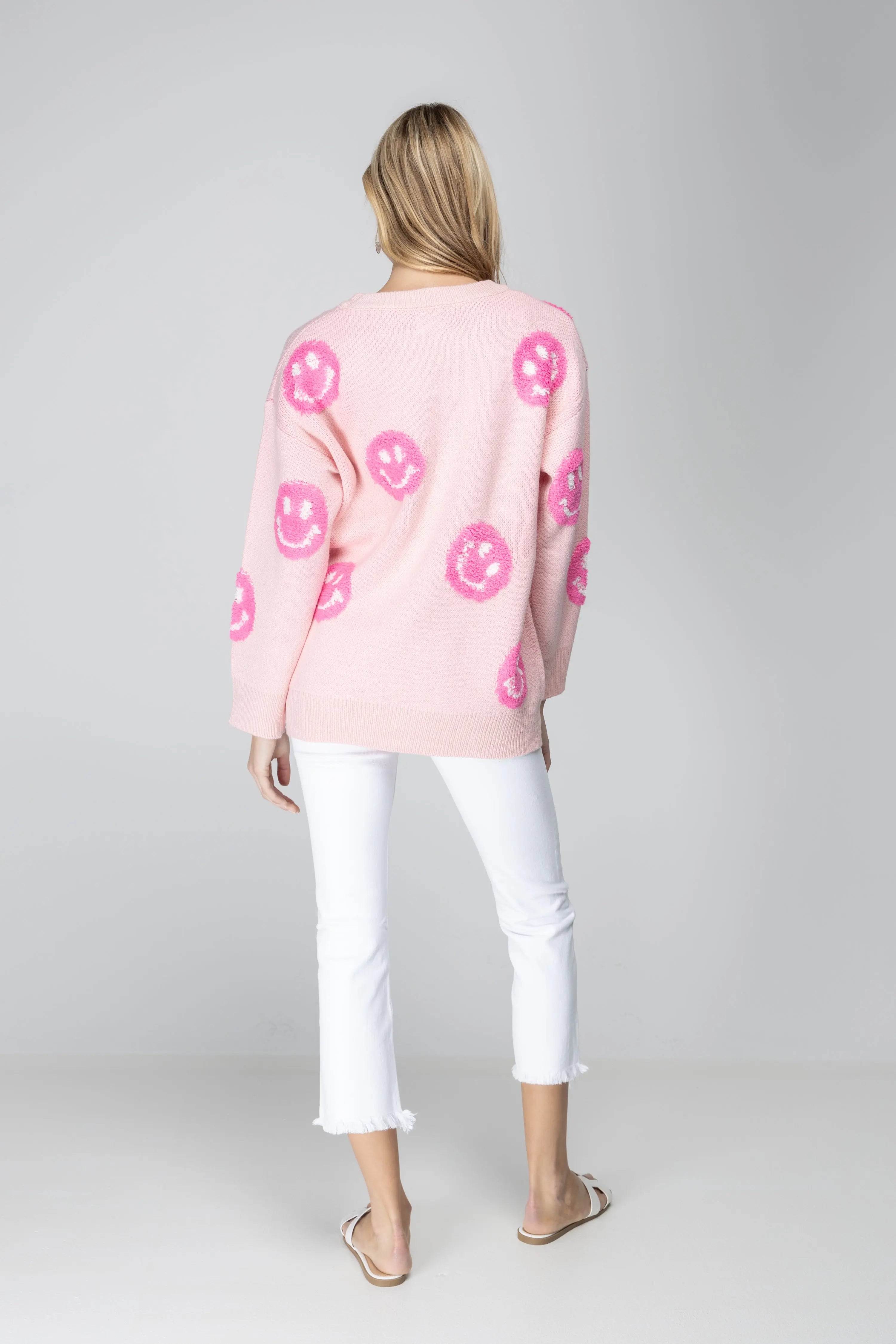 Cuteness Overloaded Pink Happy Face Sweater Katydid