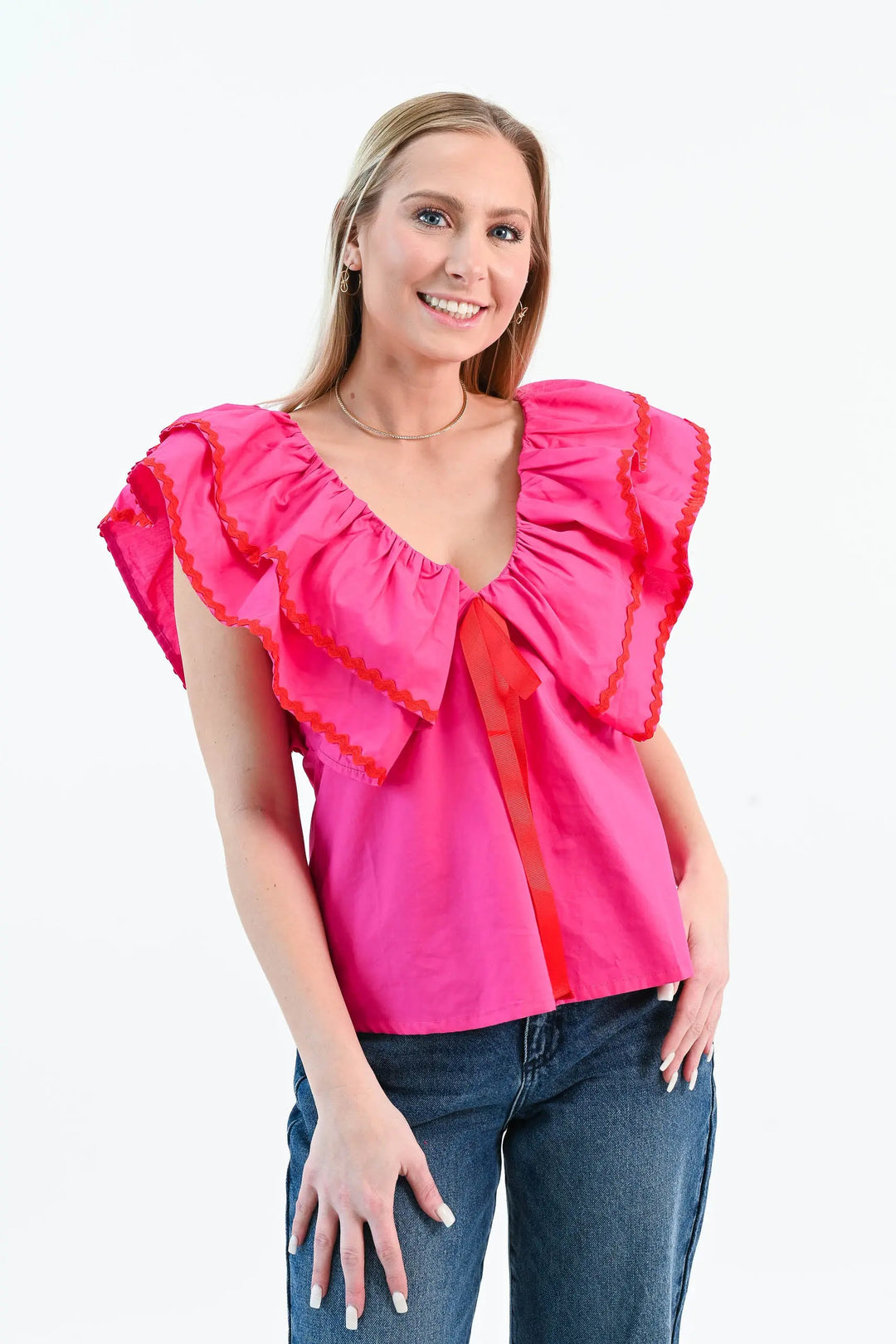 It Needs Passion Pink Ruffle Babydoll Top Sugarlips