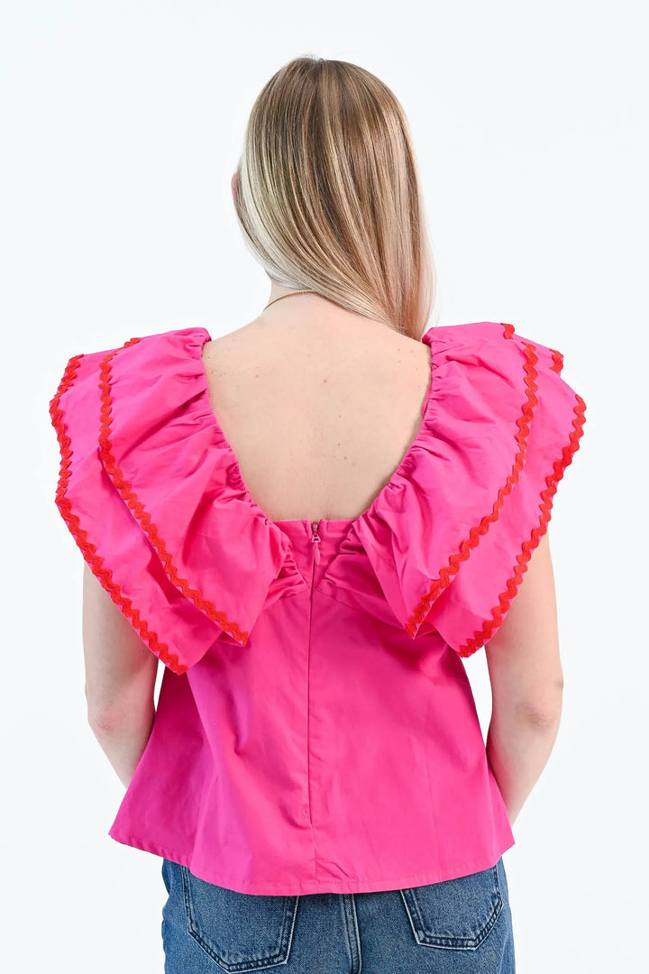 It Needs Passion Pink Ruffle Babydoll Top Sugarlips