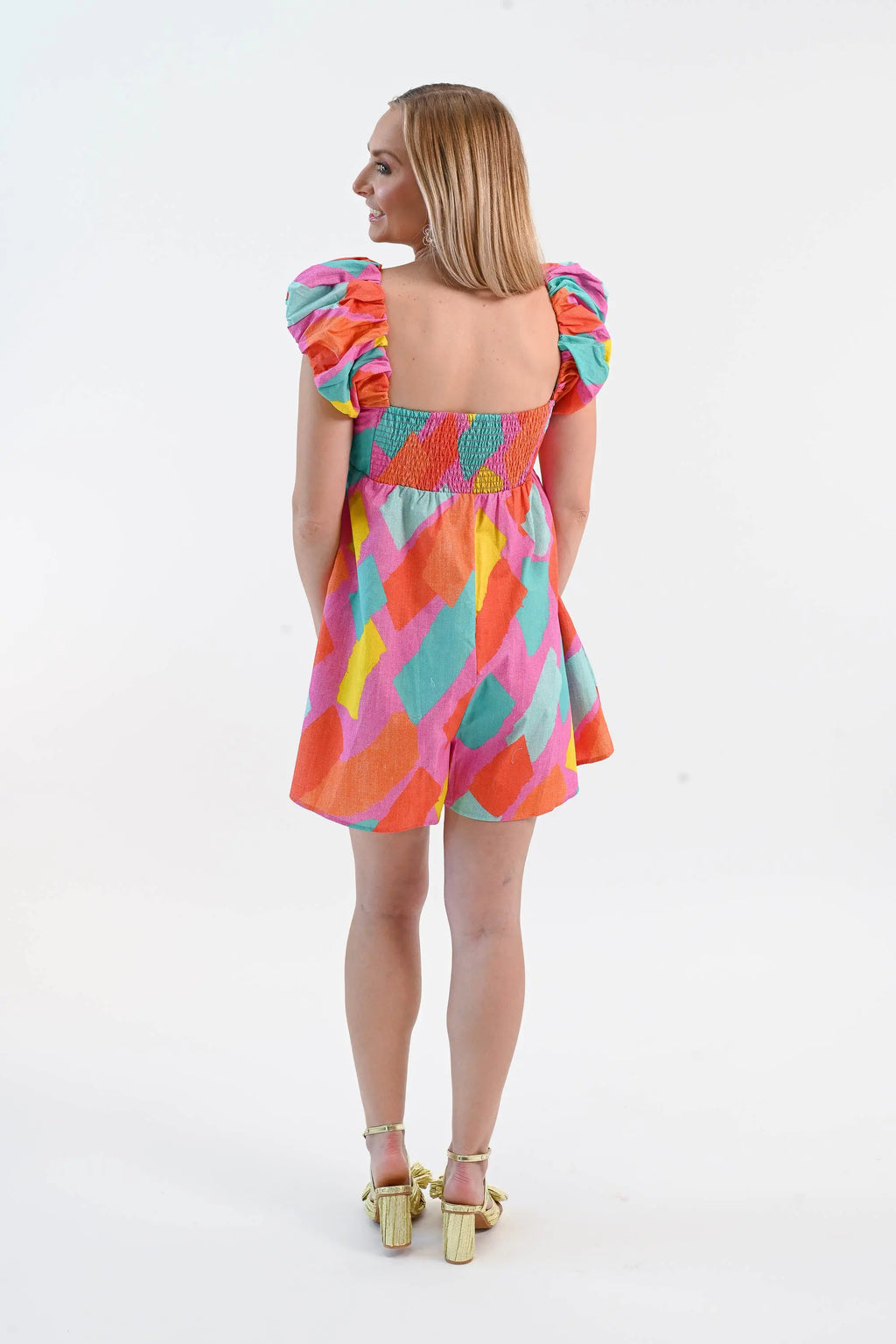 All My Days Colorful Romper Peach Love
