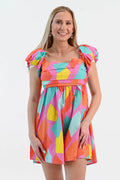 All My Days Colorful Romper Peach Love