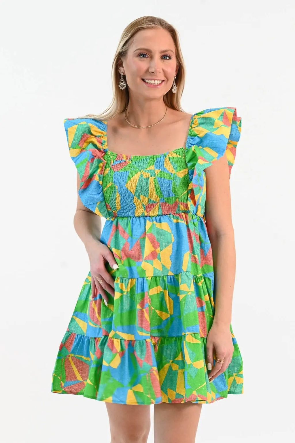 Radiant As Always Flutter Sleeve Dress Peach Love