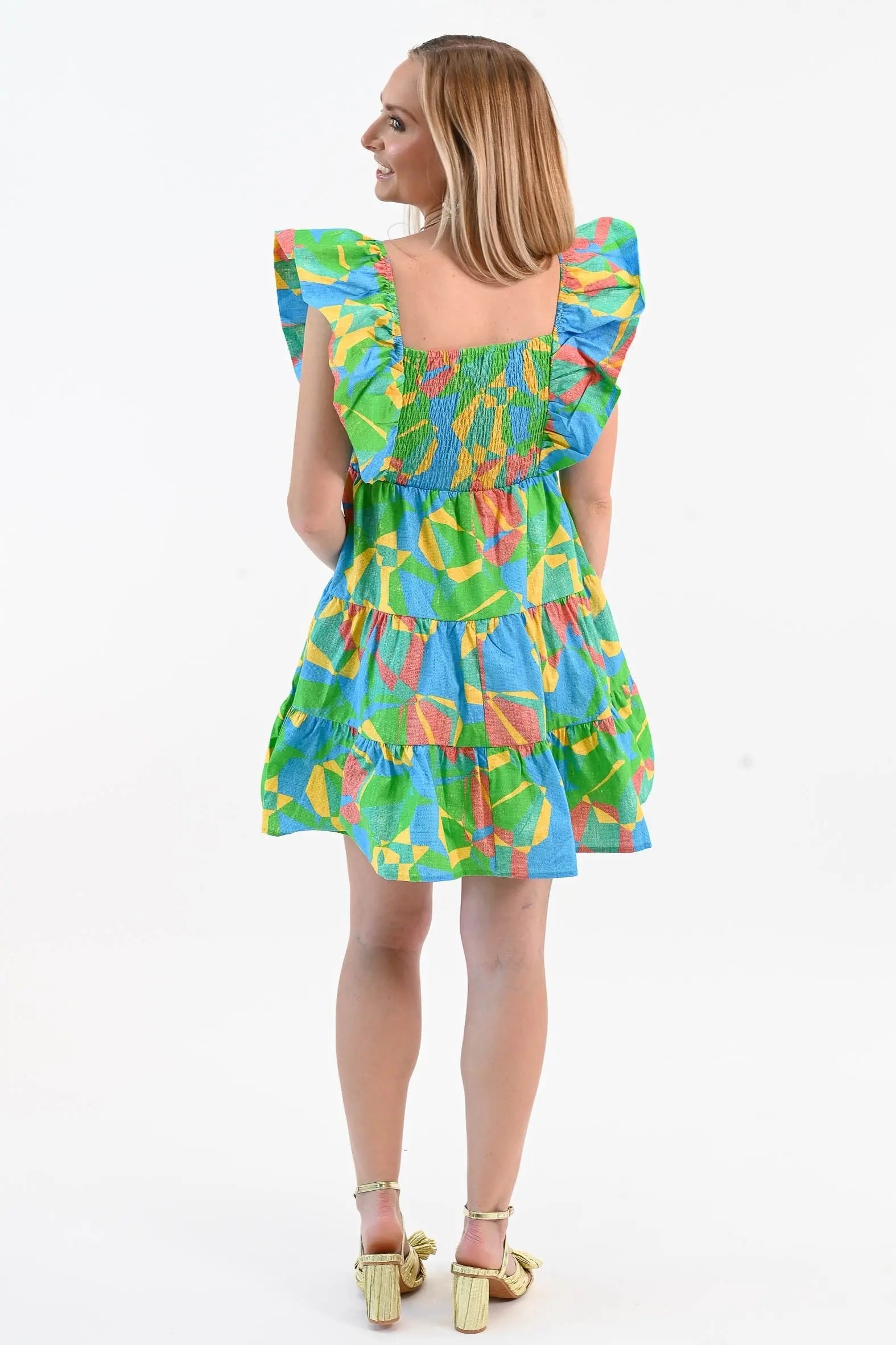 Radiant As Always Flutter Sleeve Dress Peach Love