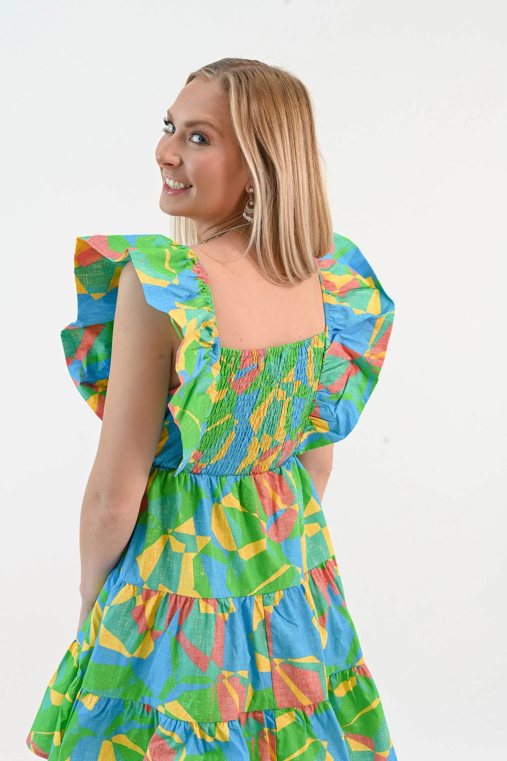 Radiant As Always Flutter Sleeve Dress Peach Love