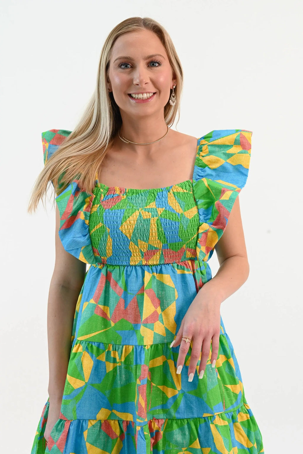 Radiant As Always Flutter Sleeve Dress Peach Love