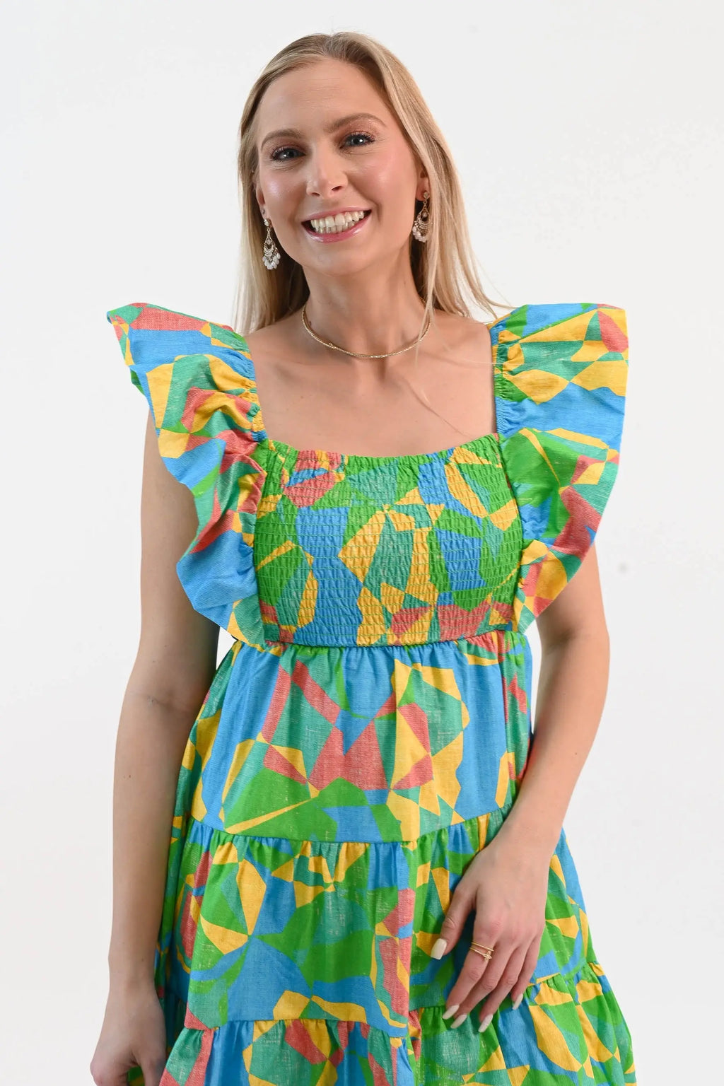 Radiant As Always Flutter Sleeve Dress Peach Love