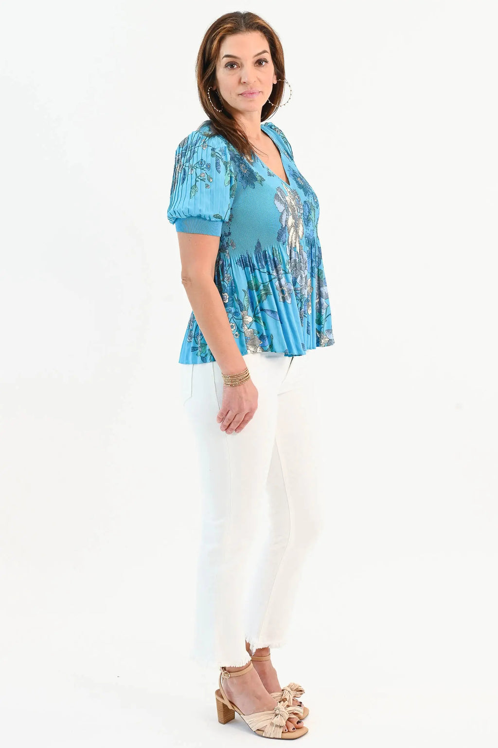 Wherever You Went V-Neck Pleated Top Current Air