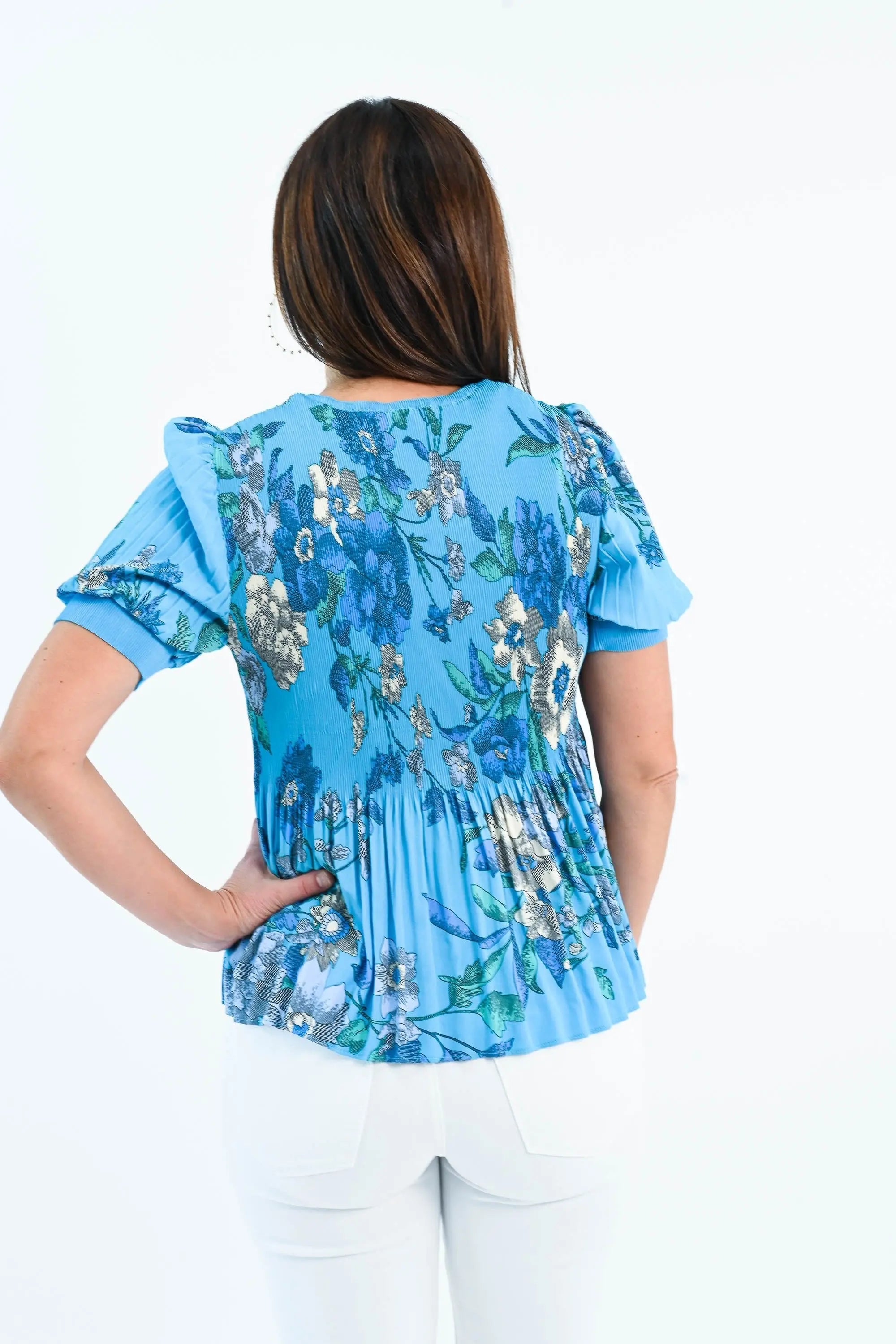 Wherever You Went V-Neck Pleated Top Current Air