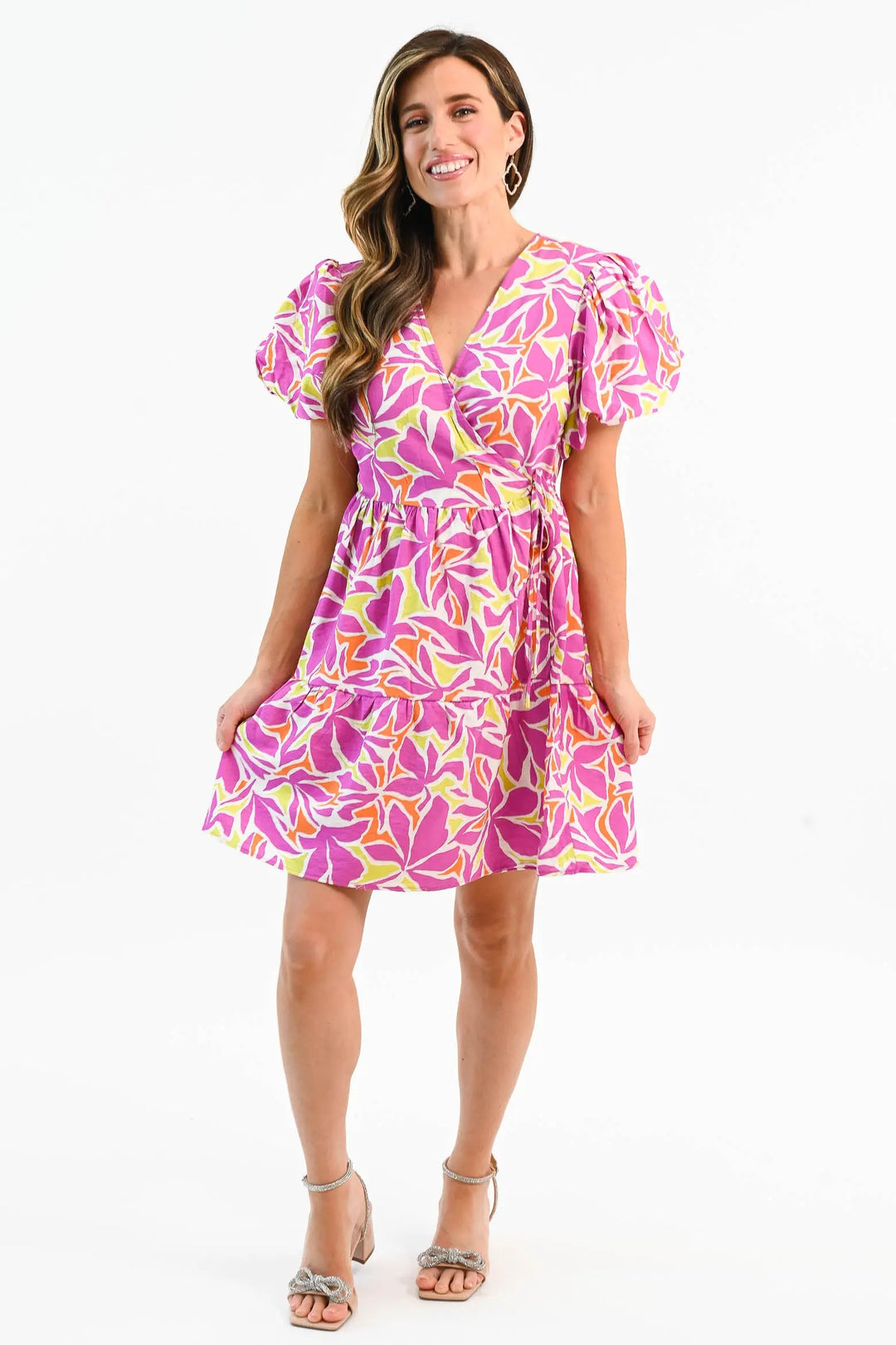 Somewhere Sunny Puff Sleeve Short Dress Bezza