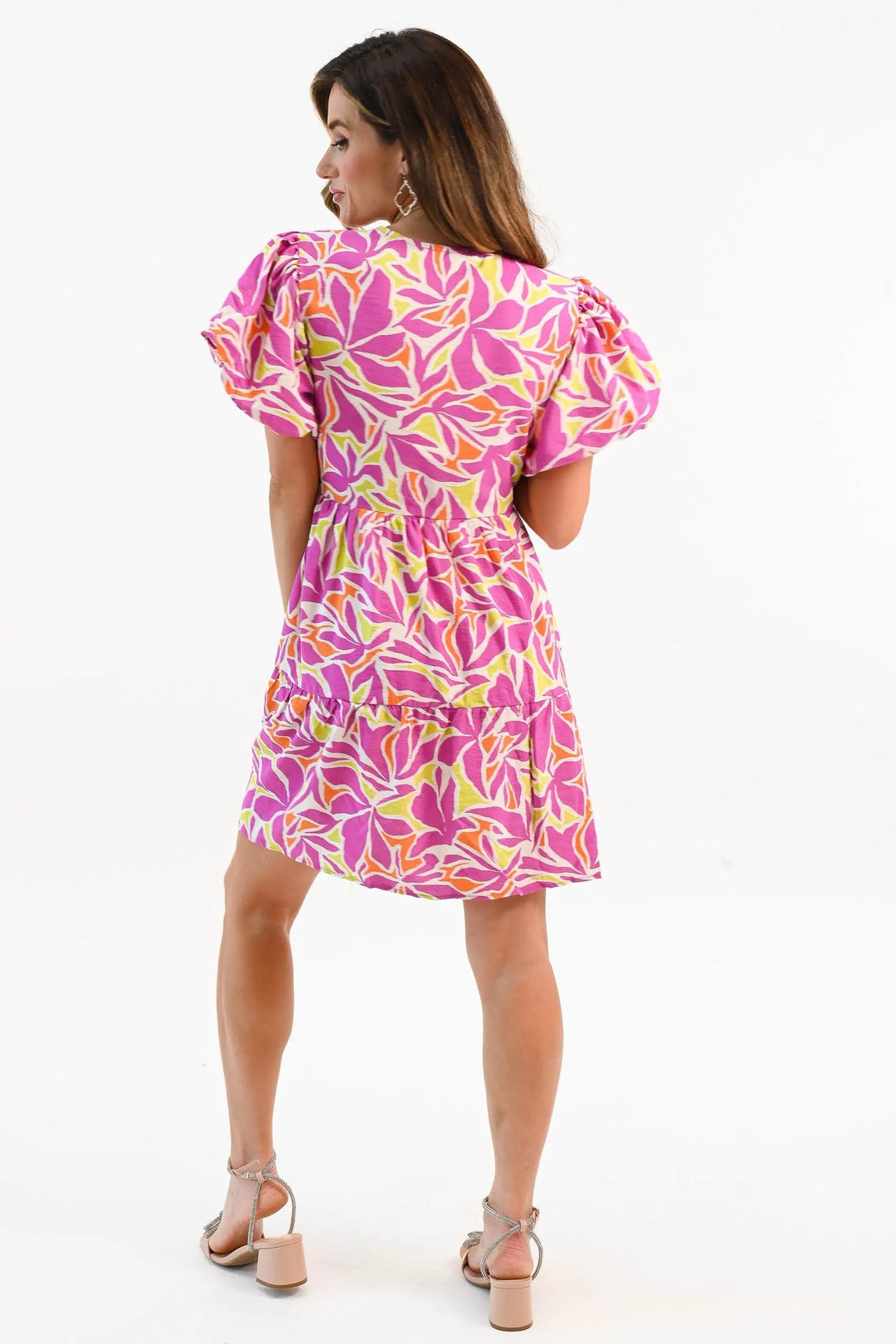 Somewhere Sunny Puff Sleeve Short Dress Bezza