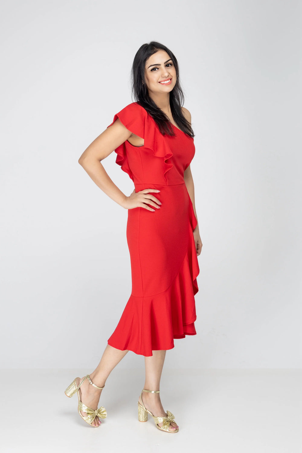 Scarlet Sway Midi Dress FLYING TOMATO