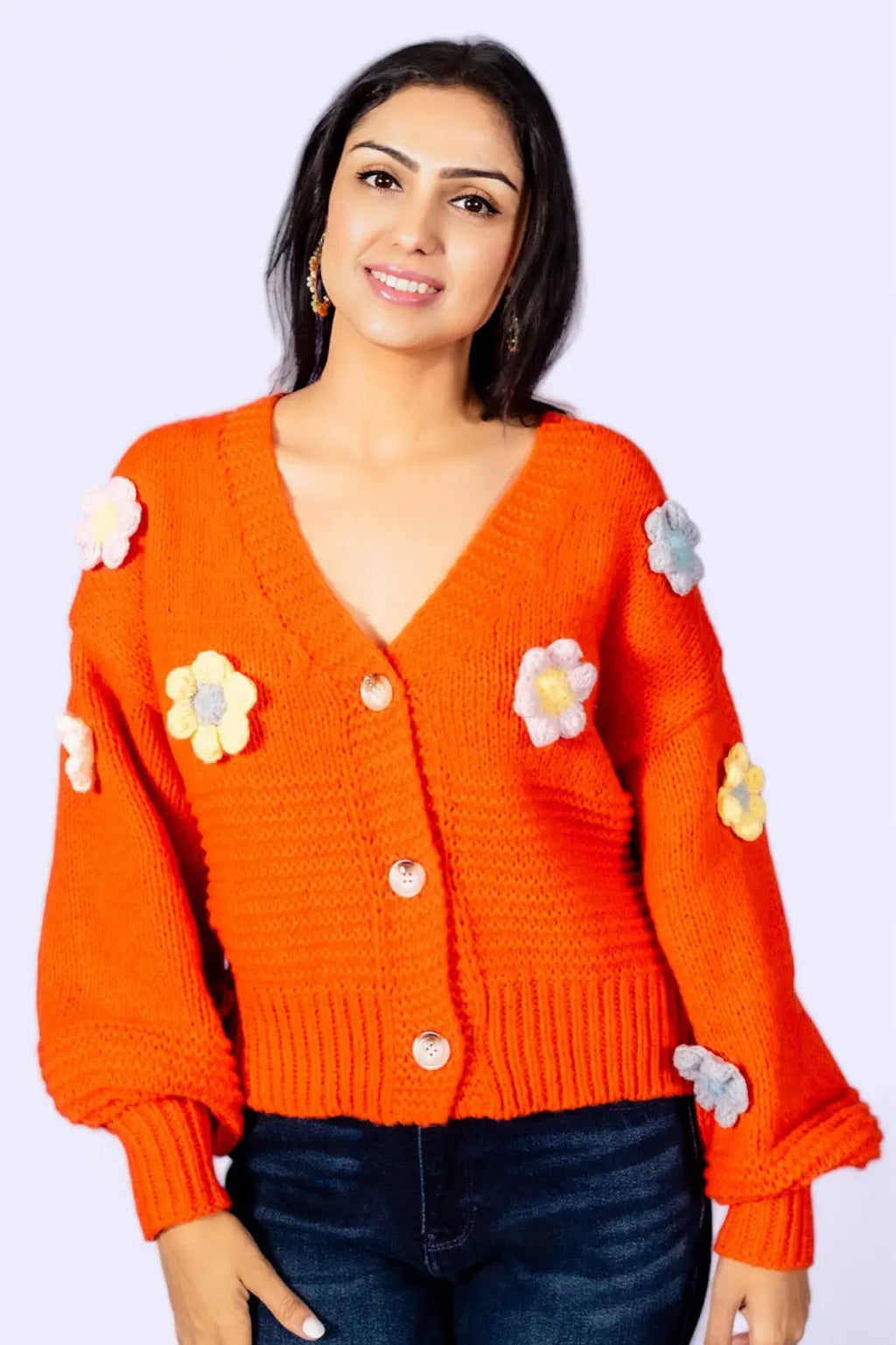 Where Daisies Bloom Floral Patched Cardigan ADORA LA