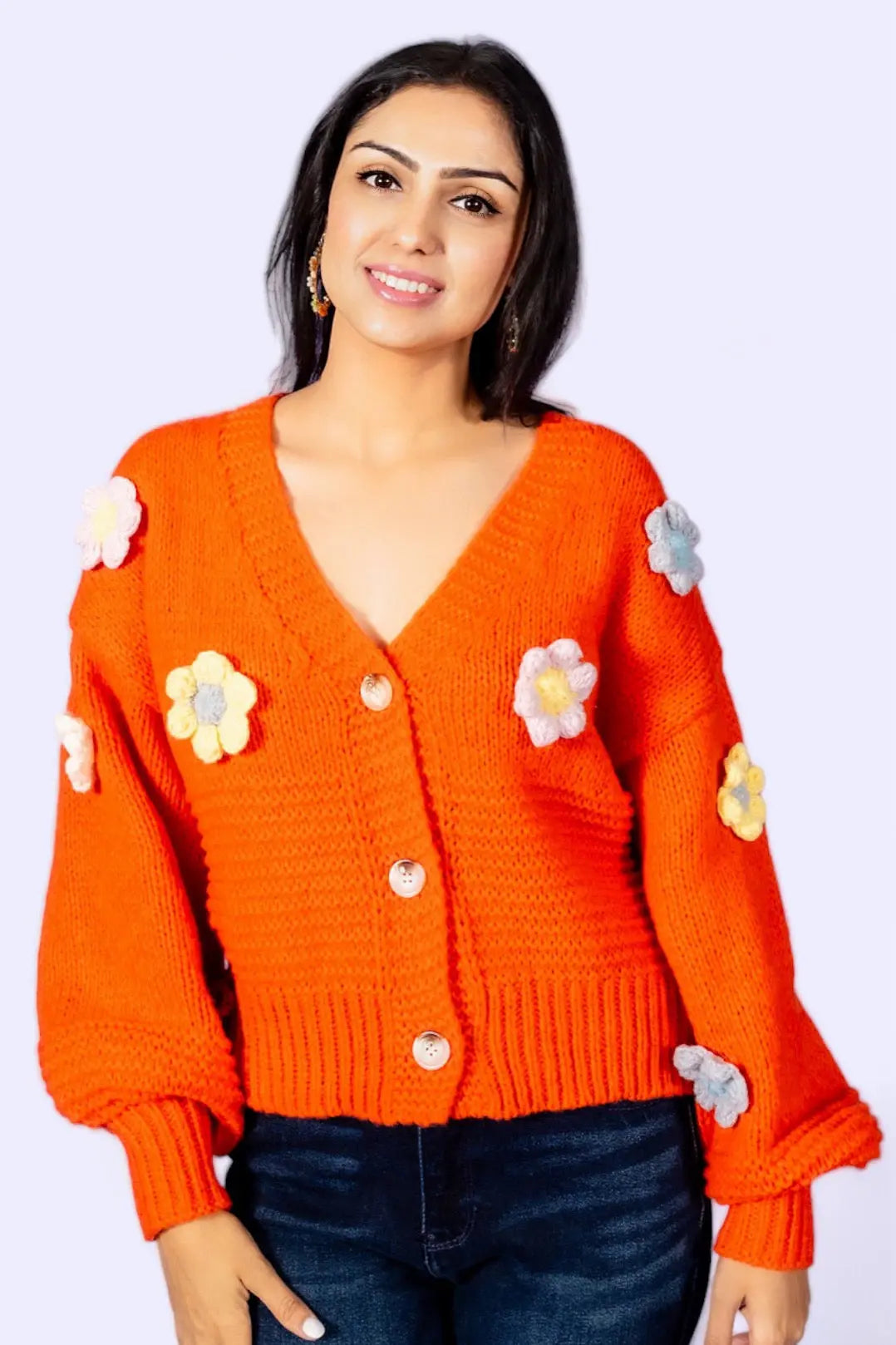 Where Daisies Bloom Floral Patched Cardigan ADORA LA