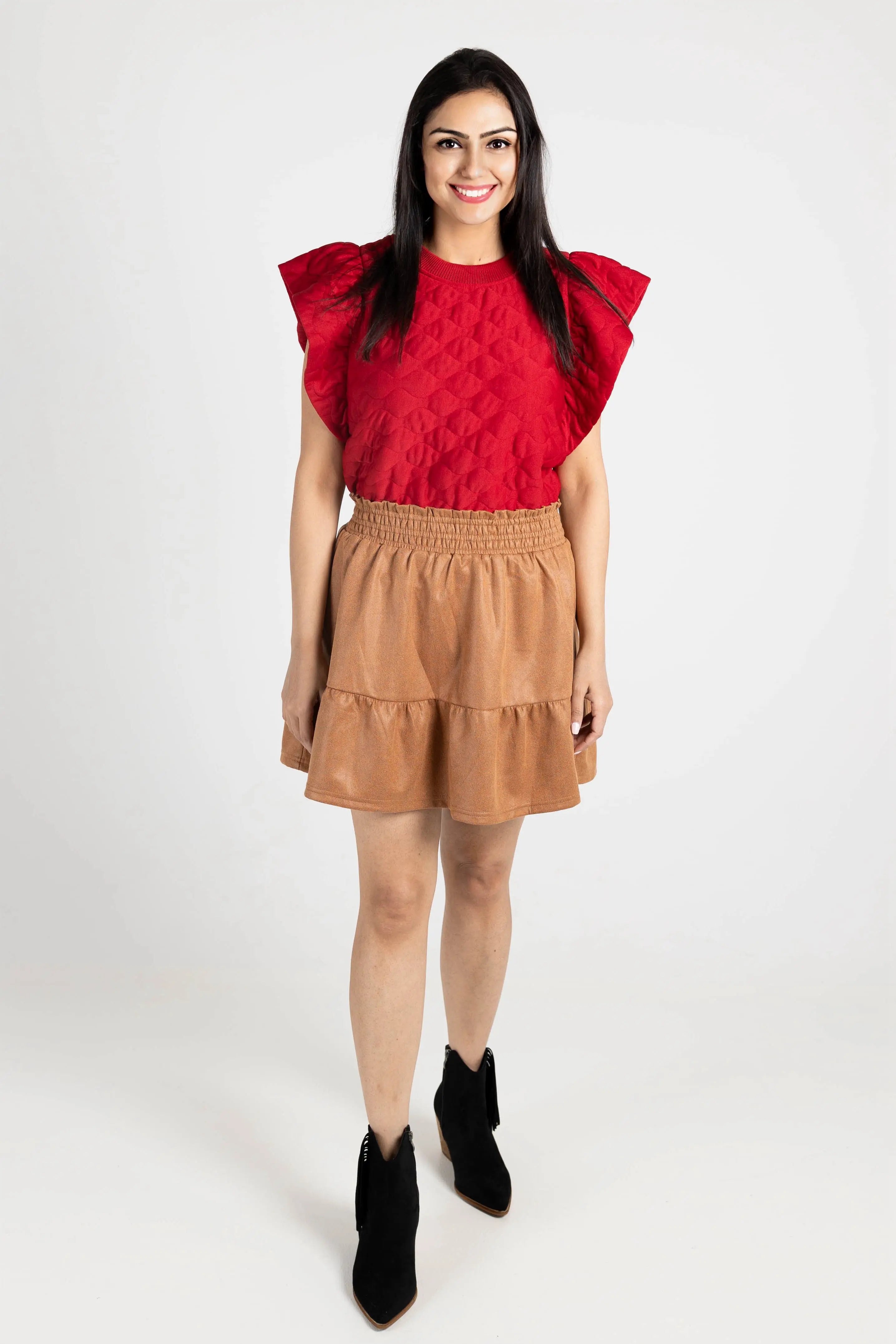 See you Tonight Ruffle Sleeve Top Ces Femme