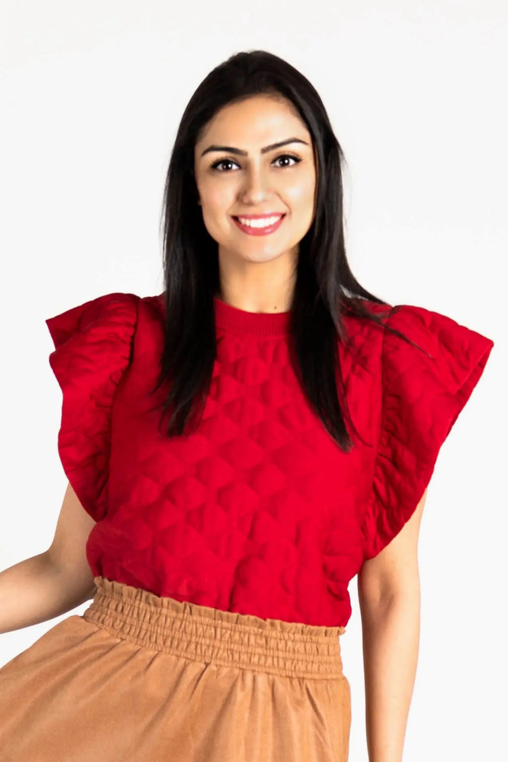 See you Tonight Ruffle Sleeve Top Ces Femme