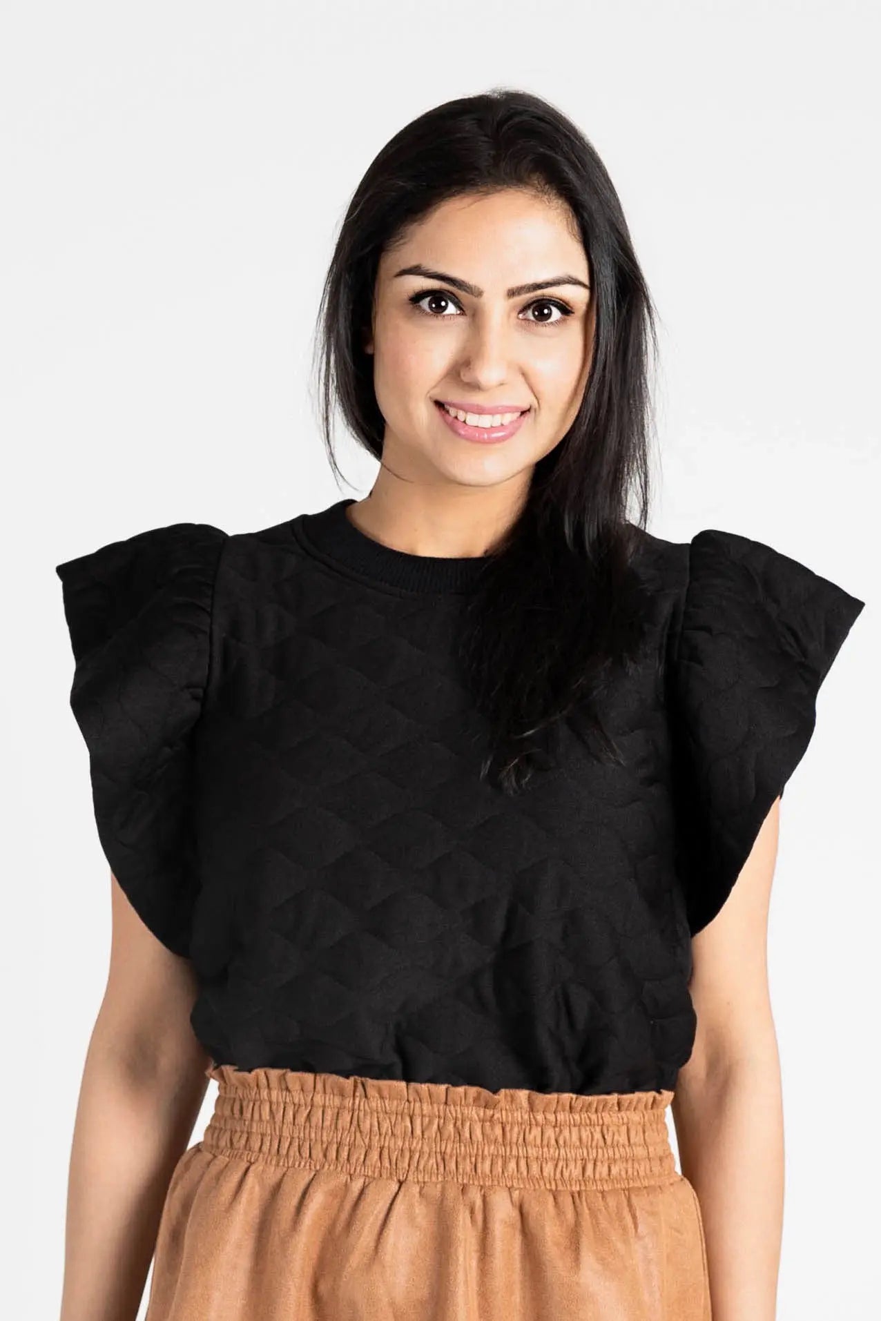 See you Tonight Ruffle Sleeve Top Ces Femme