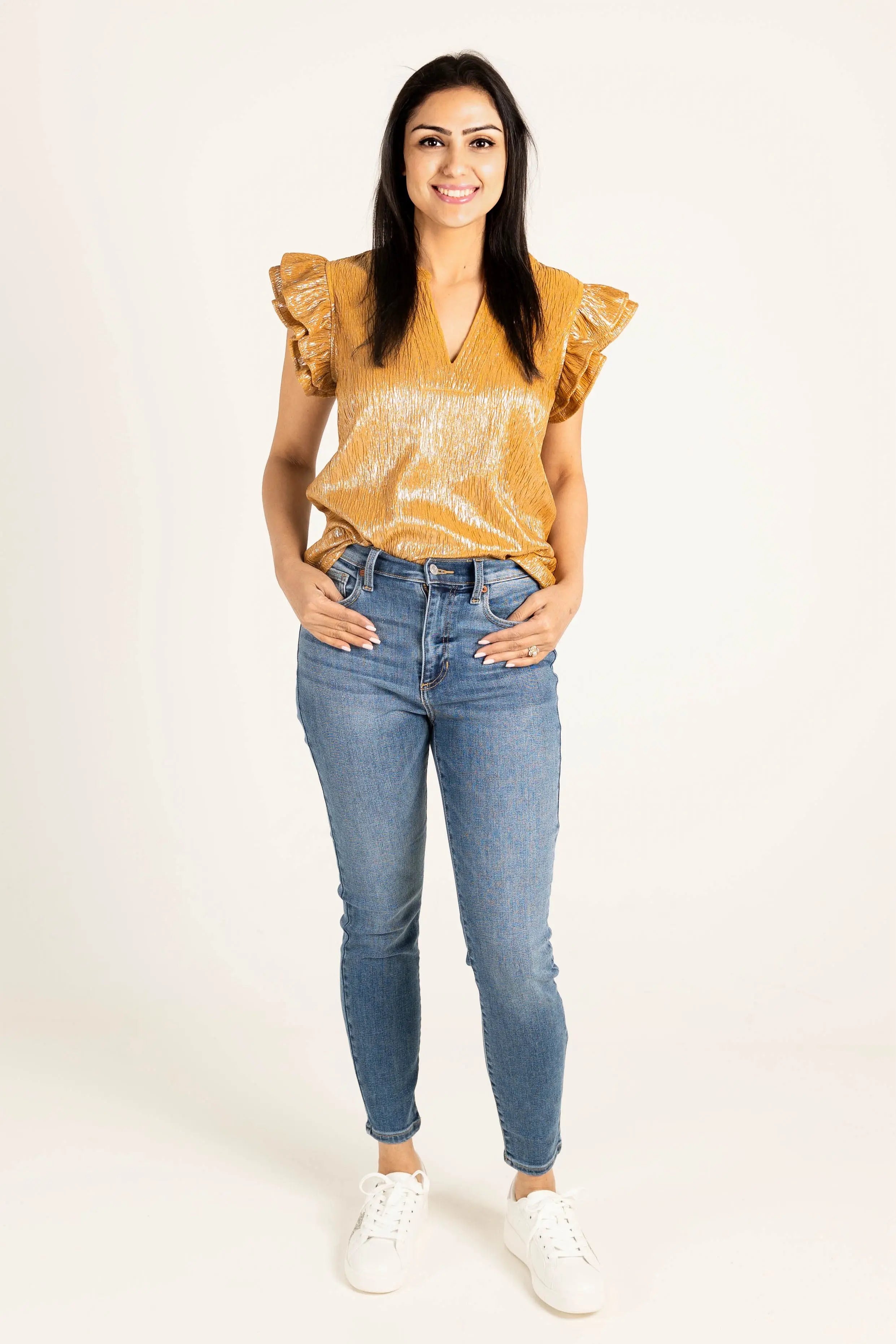 What Just Happened Ruffle Sleeve Top Voy