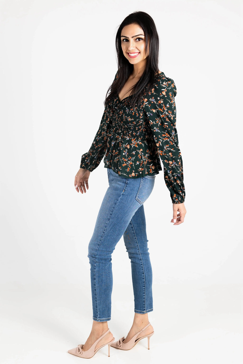 Don't Give Up Sweetheart Neckline Long Sleeve Top En Creme