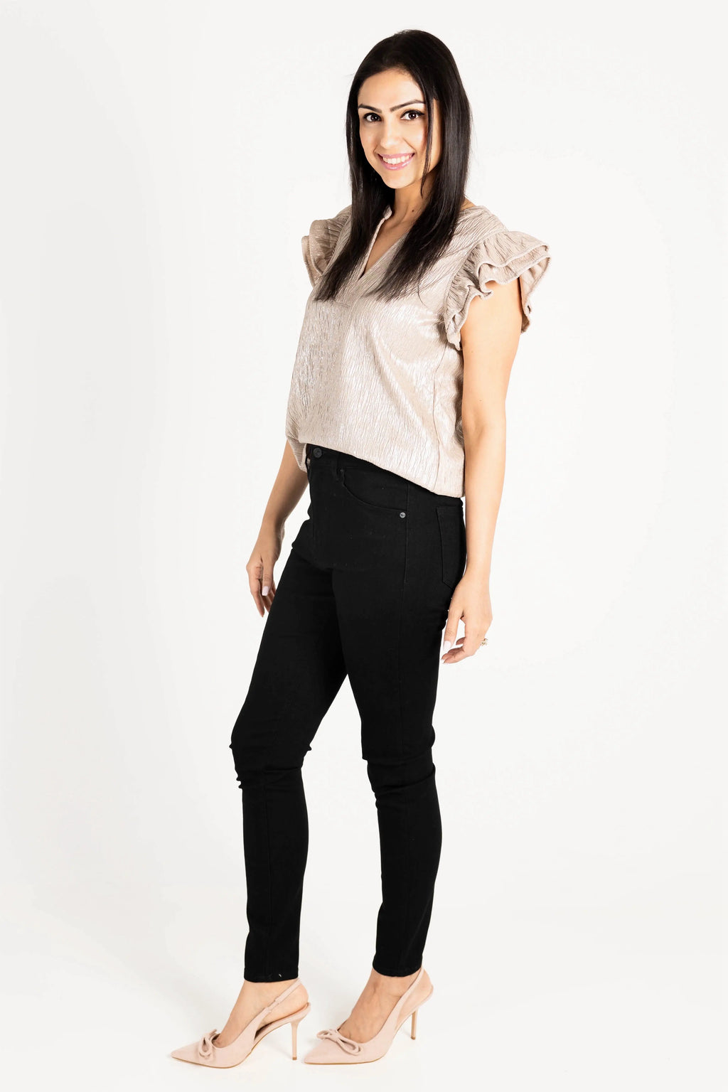 What Just Happened Ruffle Sleeve Top Voy