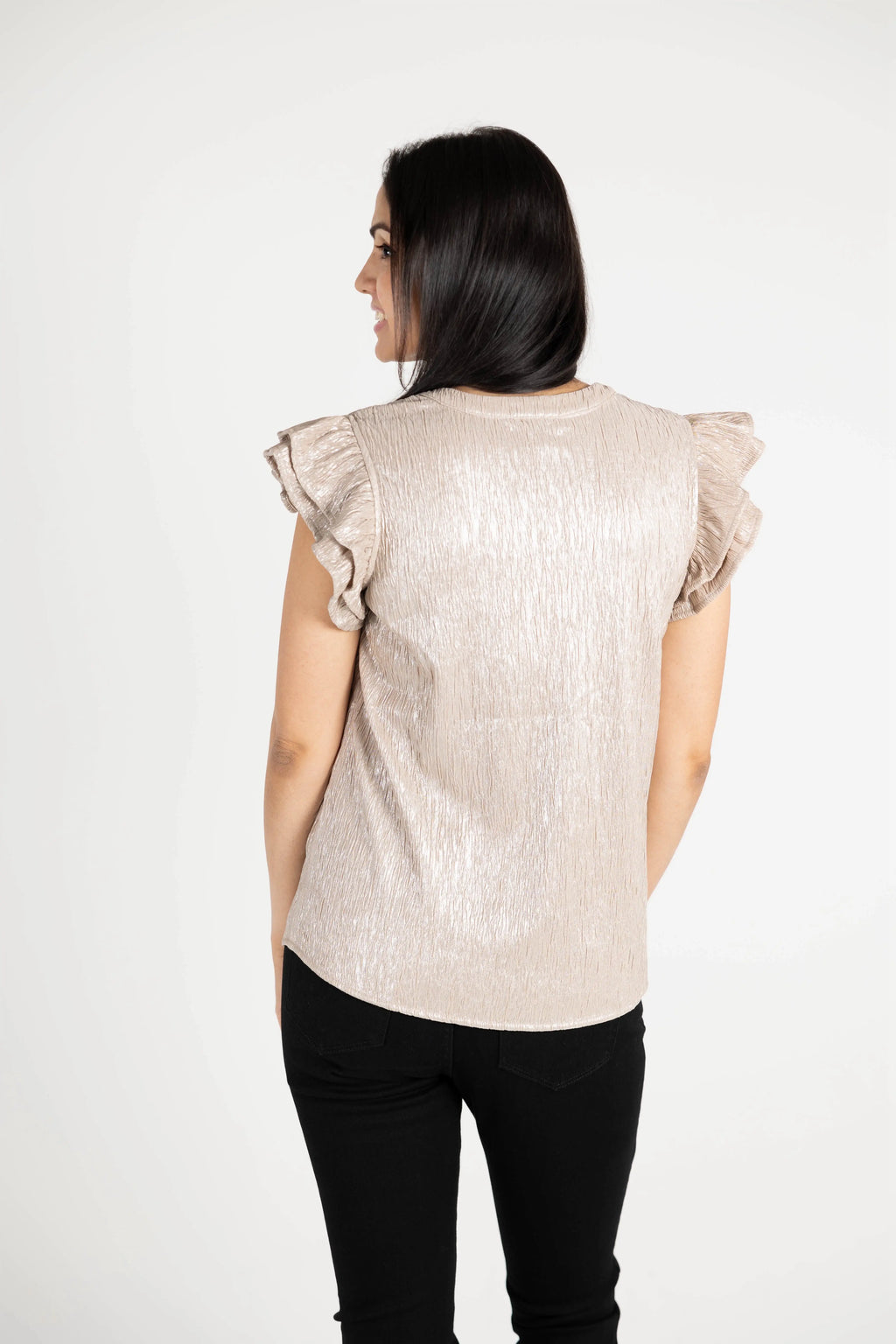 What Just Happened Ruffle Sleeve Top Voy