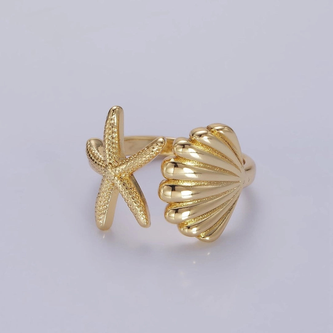 Maria Ocean Treasure Open Wrap Ring Gold