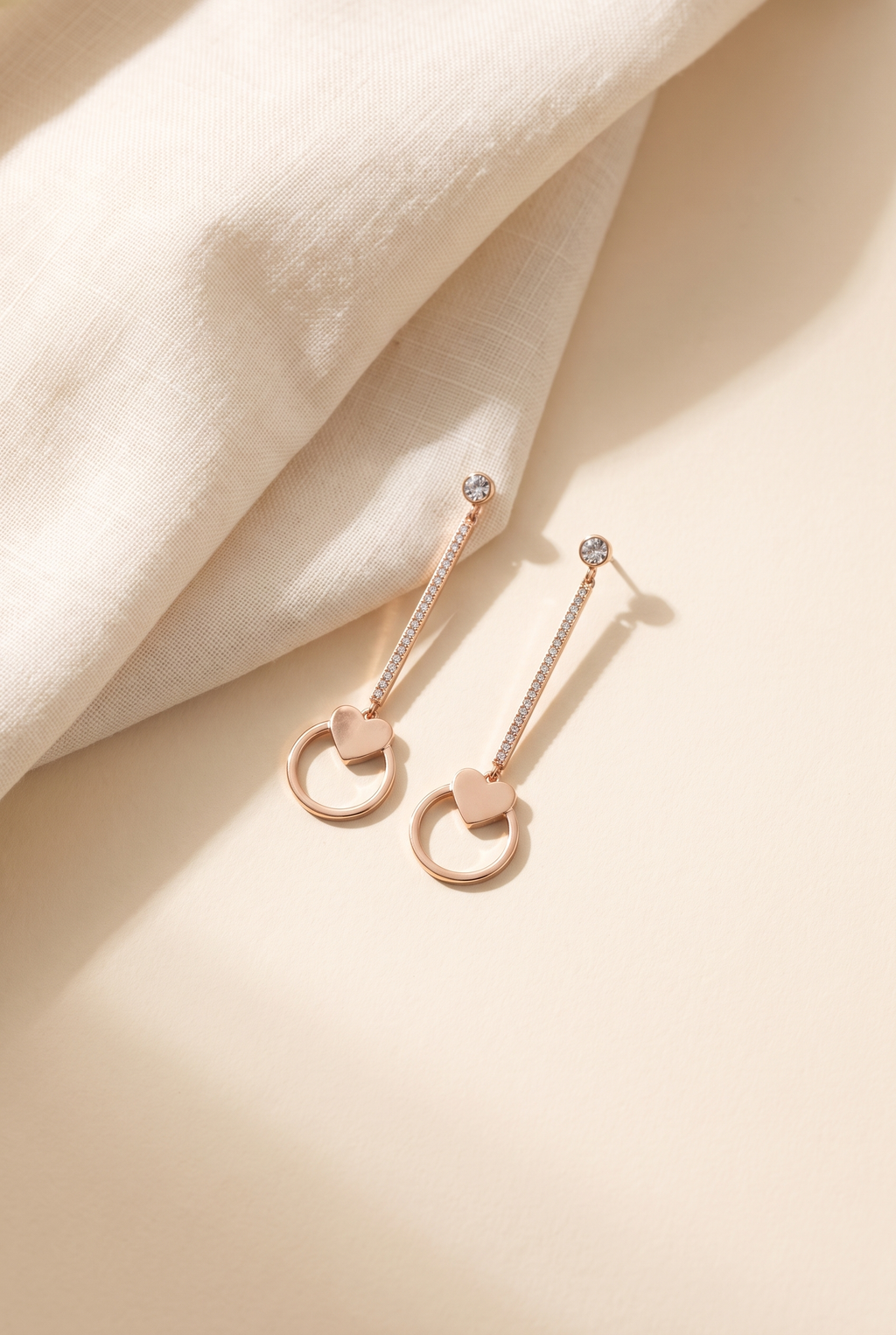 Alina Heart String Earrings, Still life
