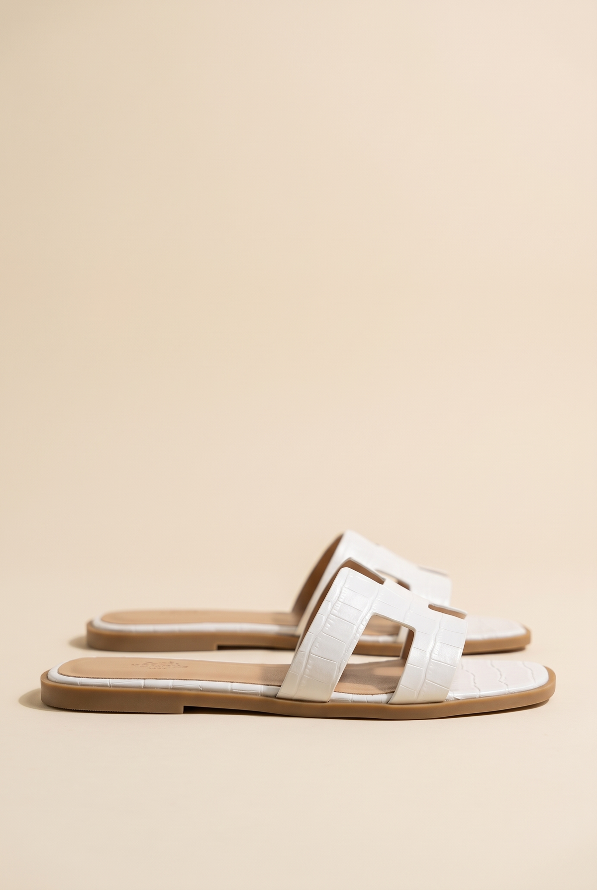 Amara H-Shaped Cutout Croc Slide Sandal, Side