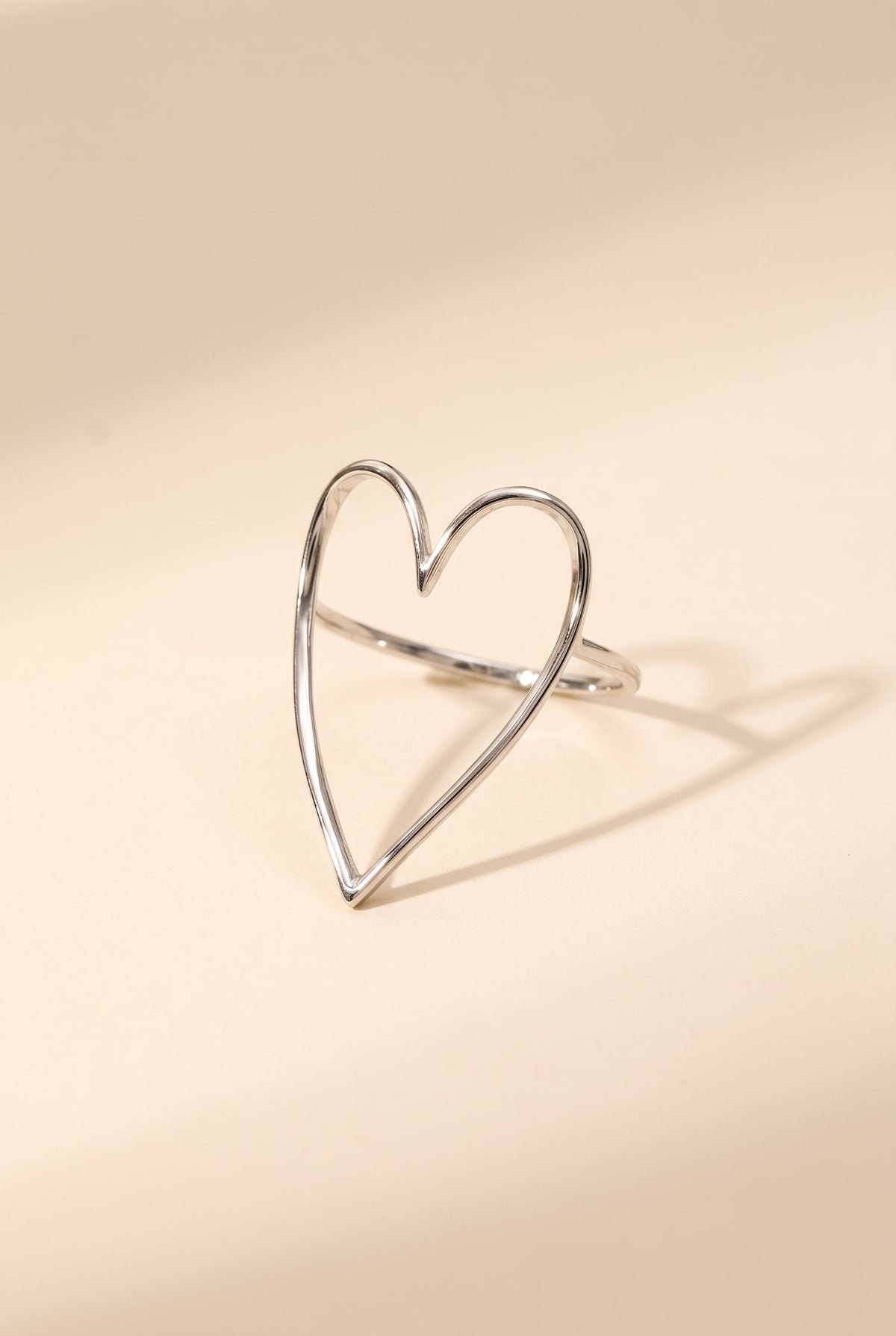 Amaya Heart Cut Out Ring, Silver still life