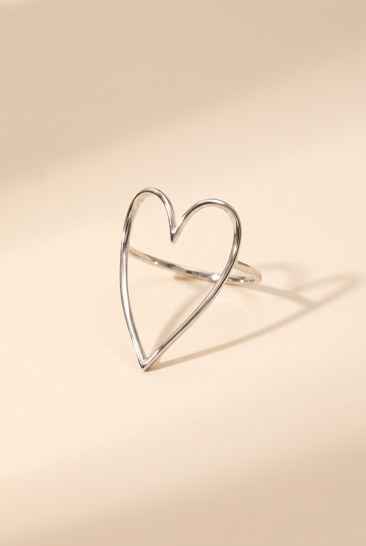 Amaya Heart Cut Out Ring, Silver still life