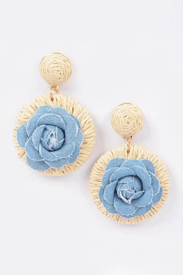 Zara Denim Flower Earring 3AM