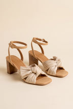 Cara Pleated Bow Decor Ankle Strap Sandal, Still life