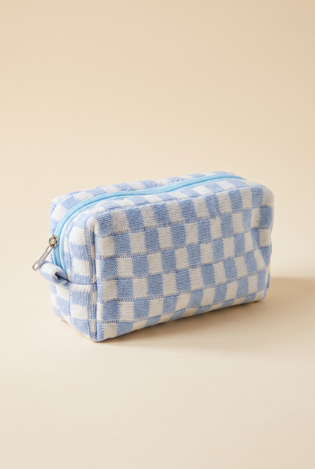 Check Yourself Cosmetic Bag, Blue still life