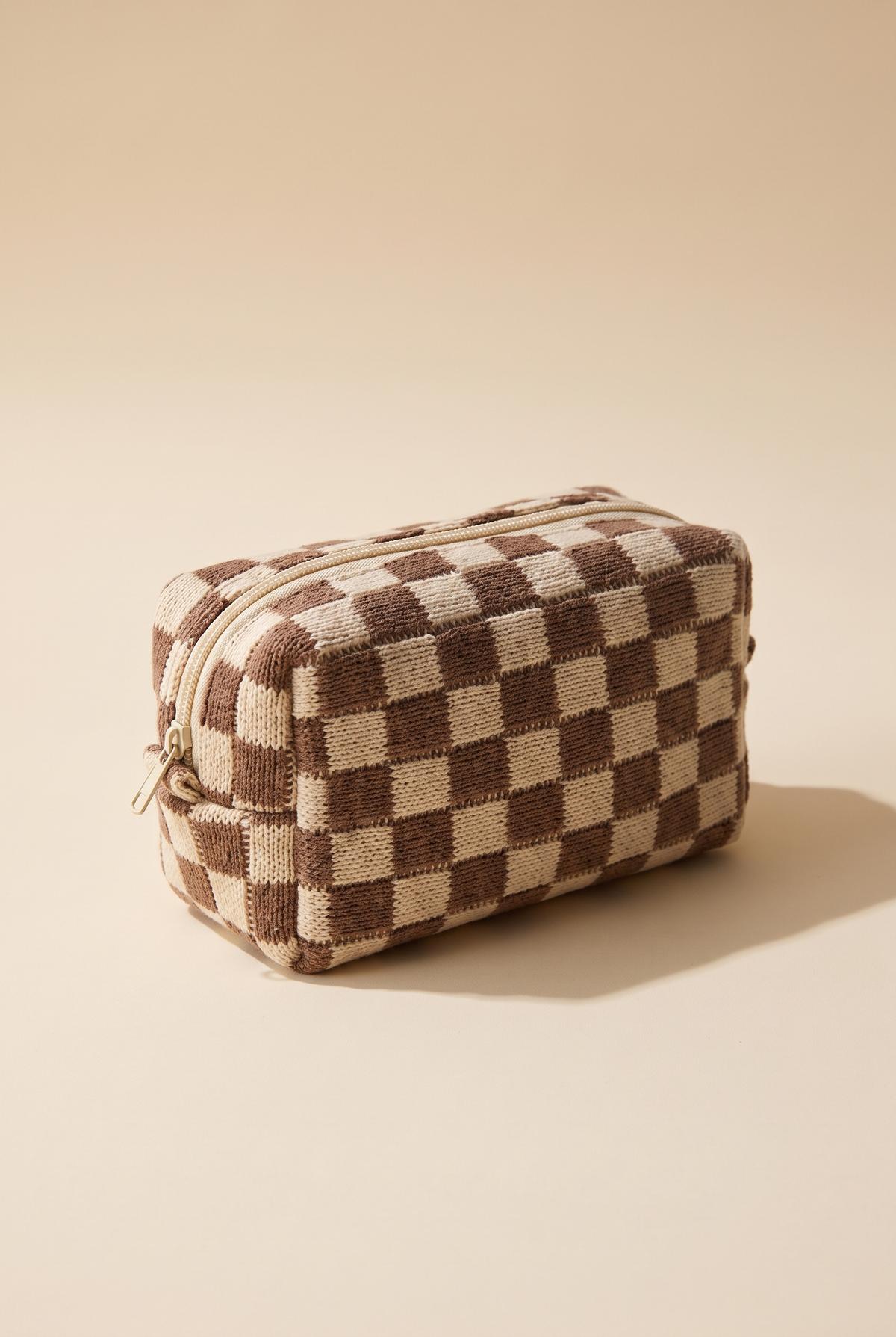 Check Yourself Cosmetic Bag, Brown still life