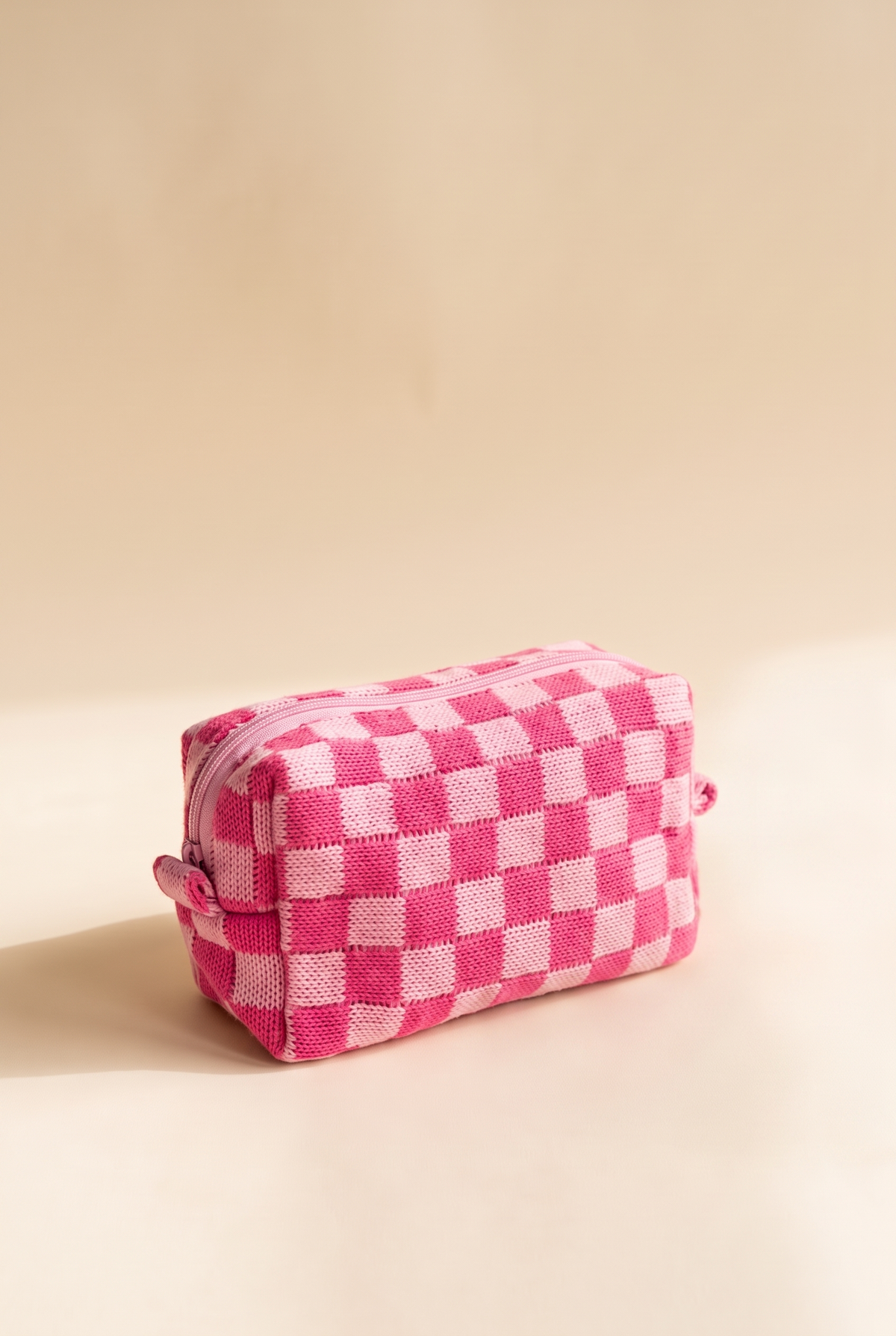 Check Yourself Cosmetic Bag, Pink still life