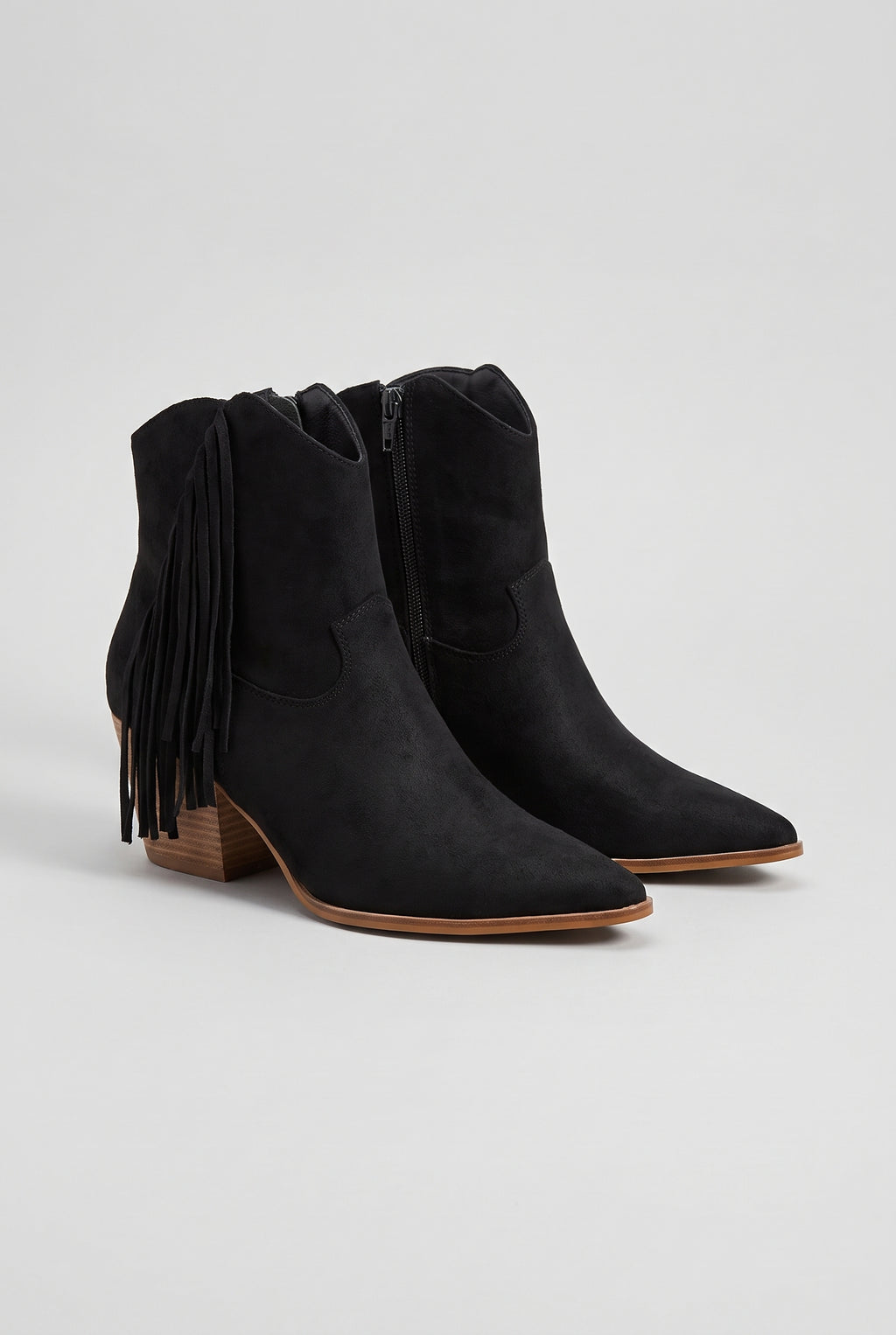 Dixie Tassel Detail Pointed-Toe Western Ankle Boots, Packshot