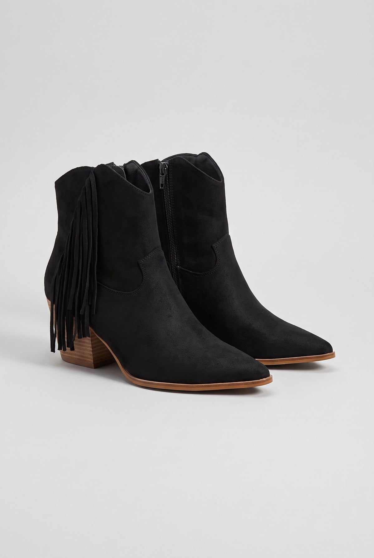 Dixie Tassel Detail Pointed-Toe Western Ankle Boots, Packshot