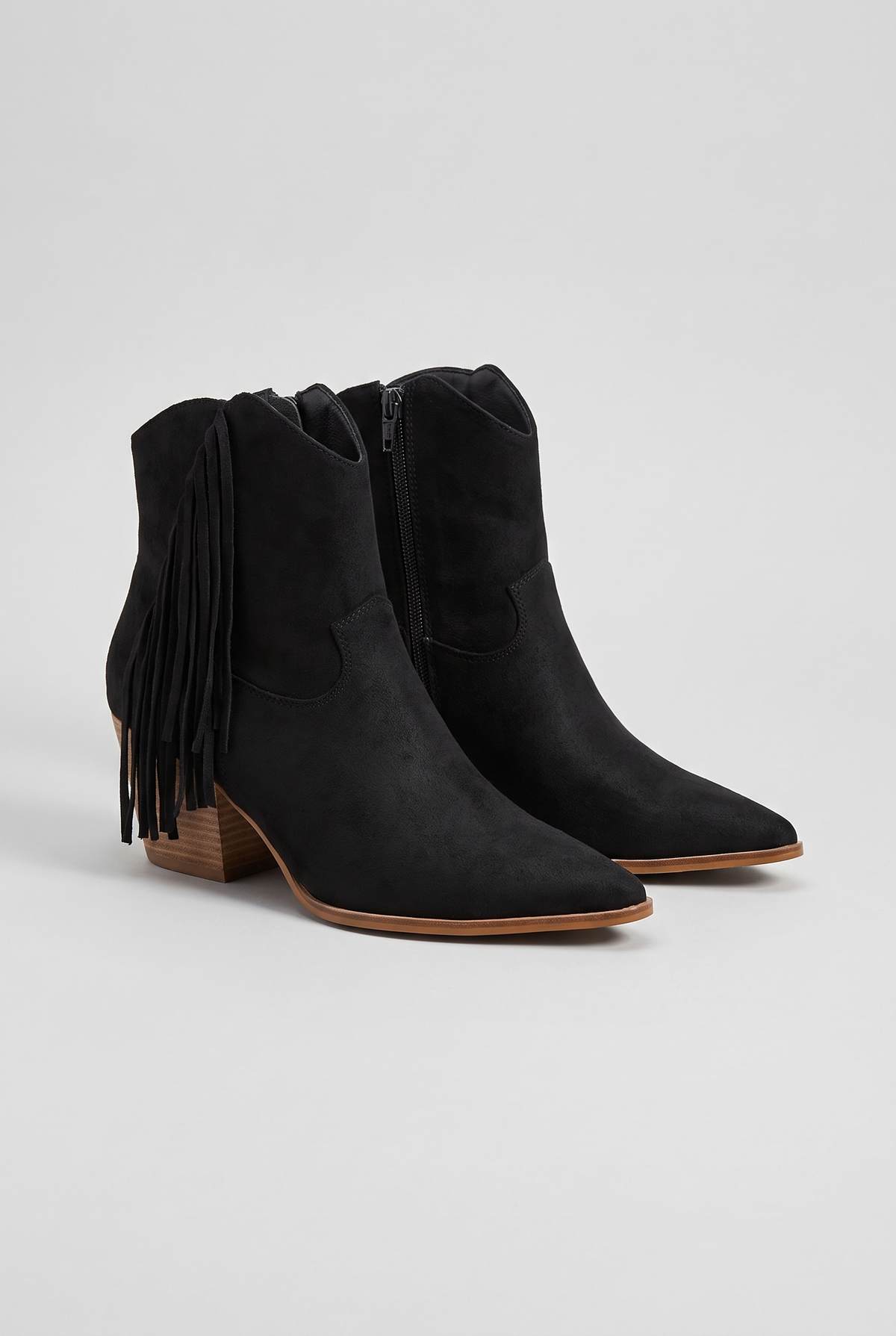 Dixie Tassel Detail Pointed-Toe Western Ankle Boots, Packshot