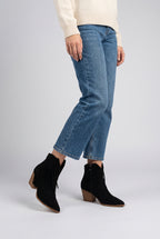 Dixie Tassel Detail Pointed-Toe Western Ankle Boots, Worn full look
