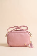 Dolly Vegan Leather Crossbody, Light Pink still life