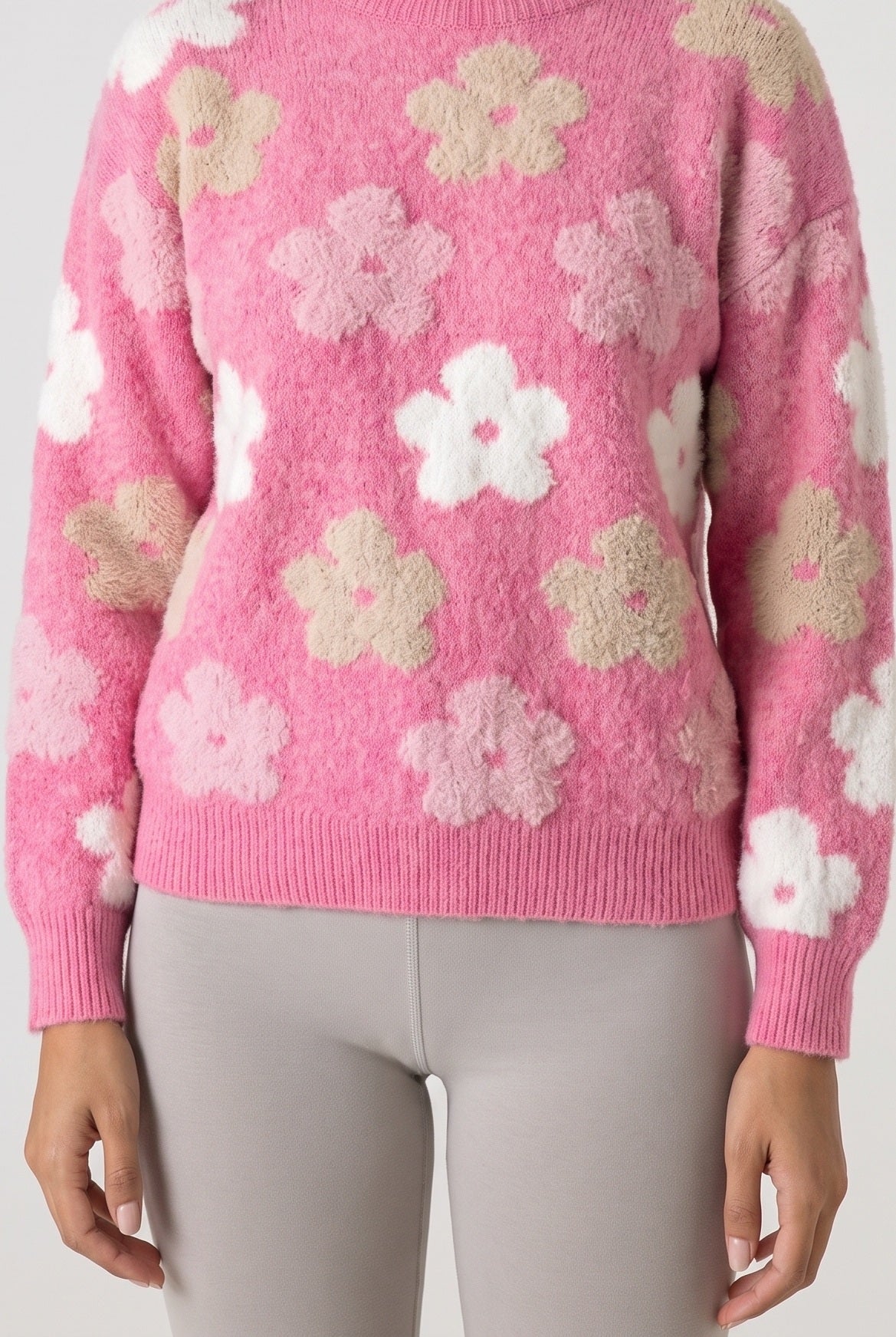 Everly Floral Sweater Top, Close-up