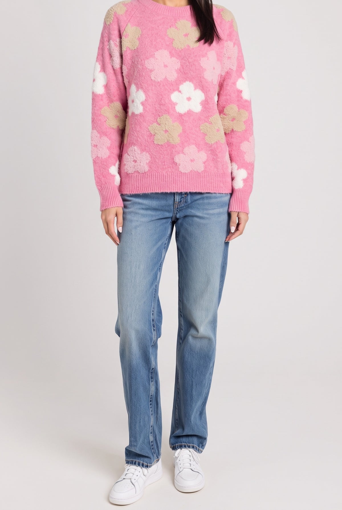 Everly Floral Sweater Top, Front