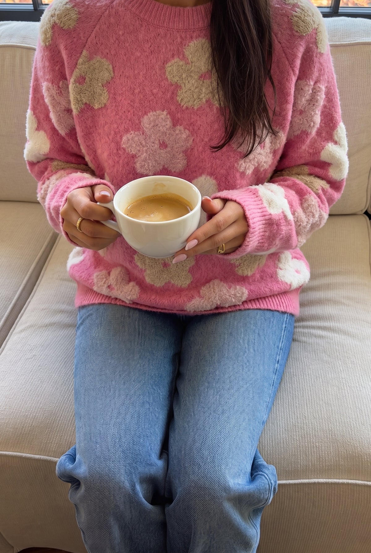 Everly Floral Sweater Top, Lifestyle