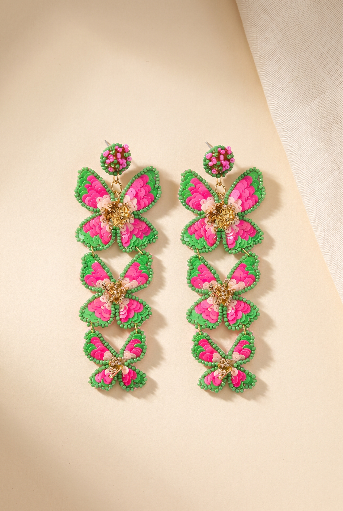 Flora Pretty Pink Earrings, Still life