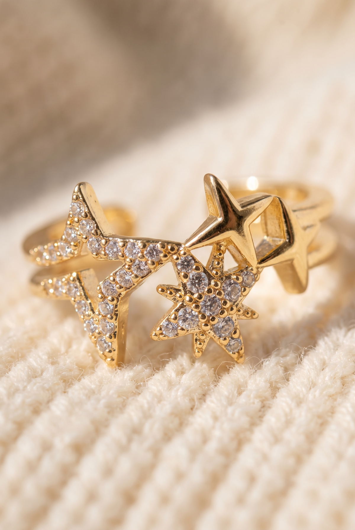 Gemma Gold Plated Constellation Ring, Detail