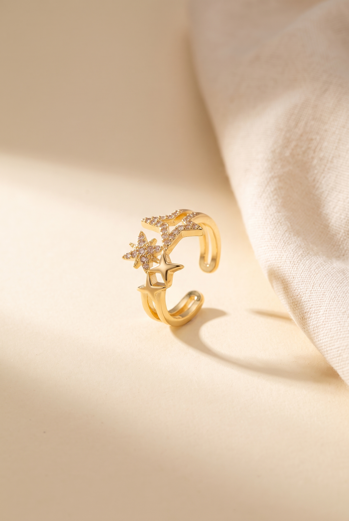 Gemma Gold Plated Constellation Ring, Still life