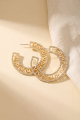 Greek Key Hoop Earrings, Still life