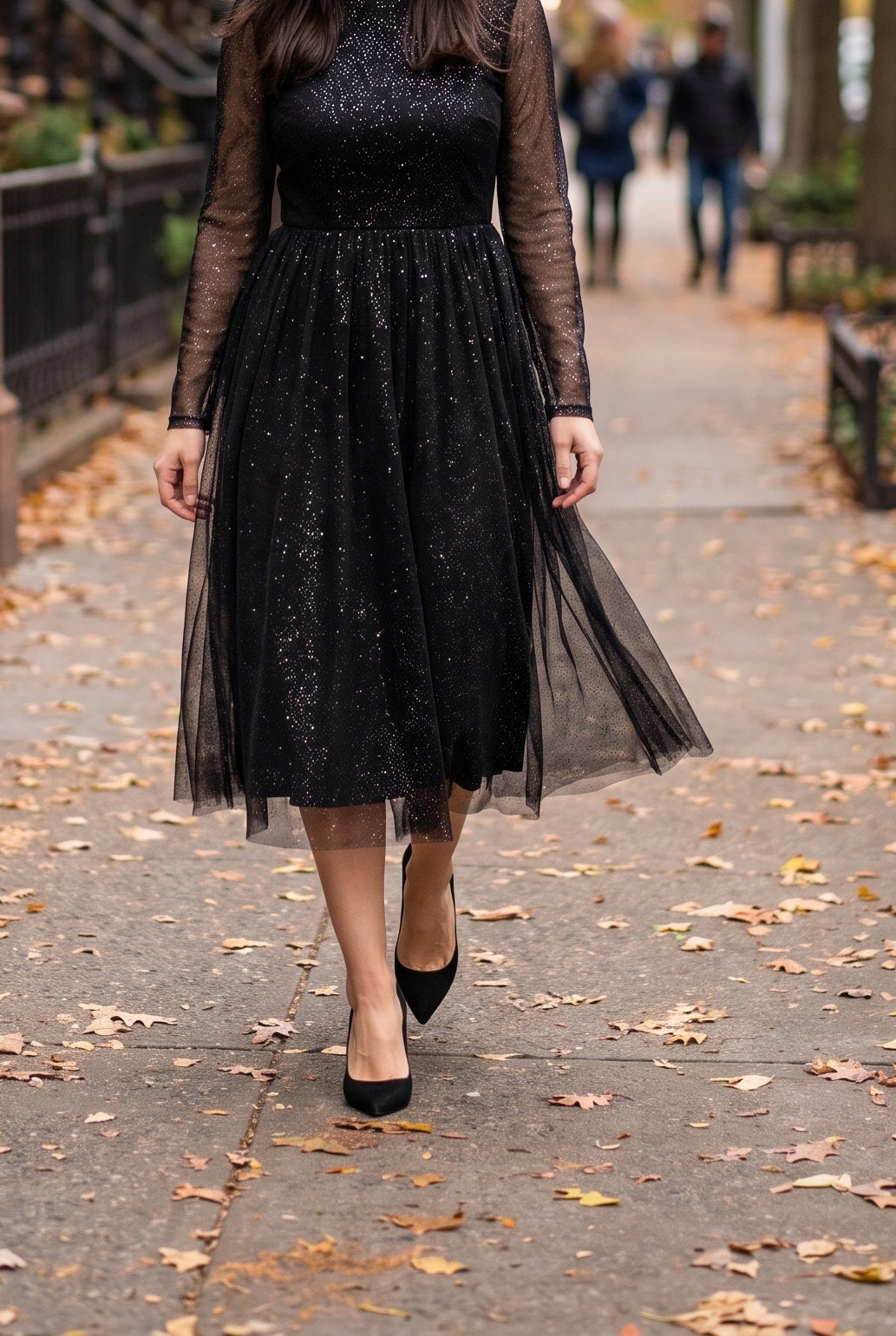 I Remember Everything Glitter Square Neck Babydoll Midi Dress, Fall street