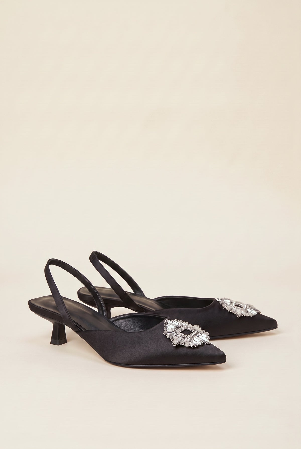 Isabella Low Heel Sandals in black, still life